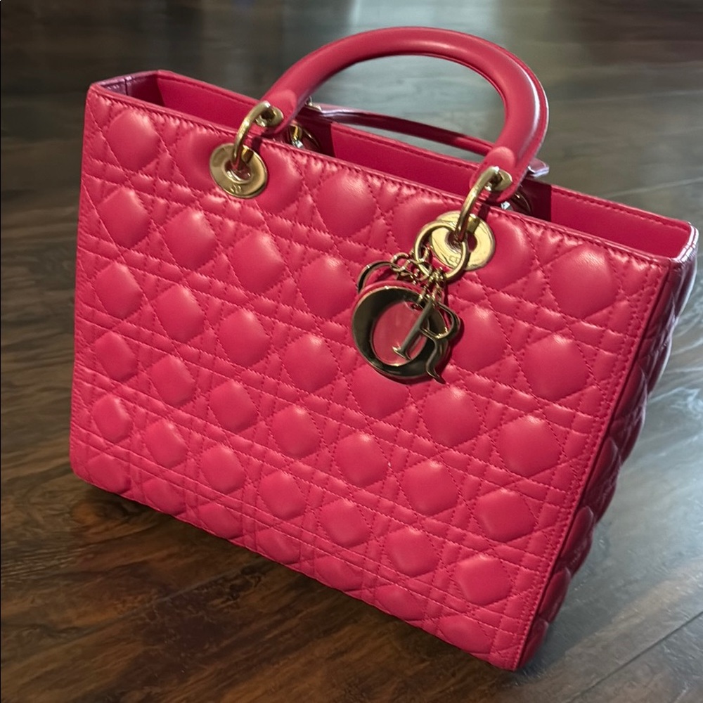 Dior Pink Tote with Iconic Cannage Quilting